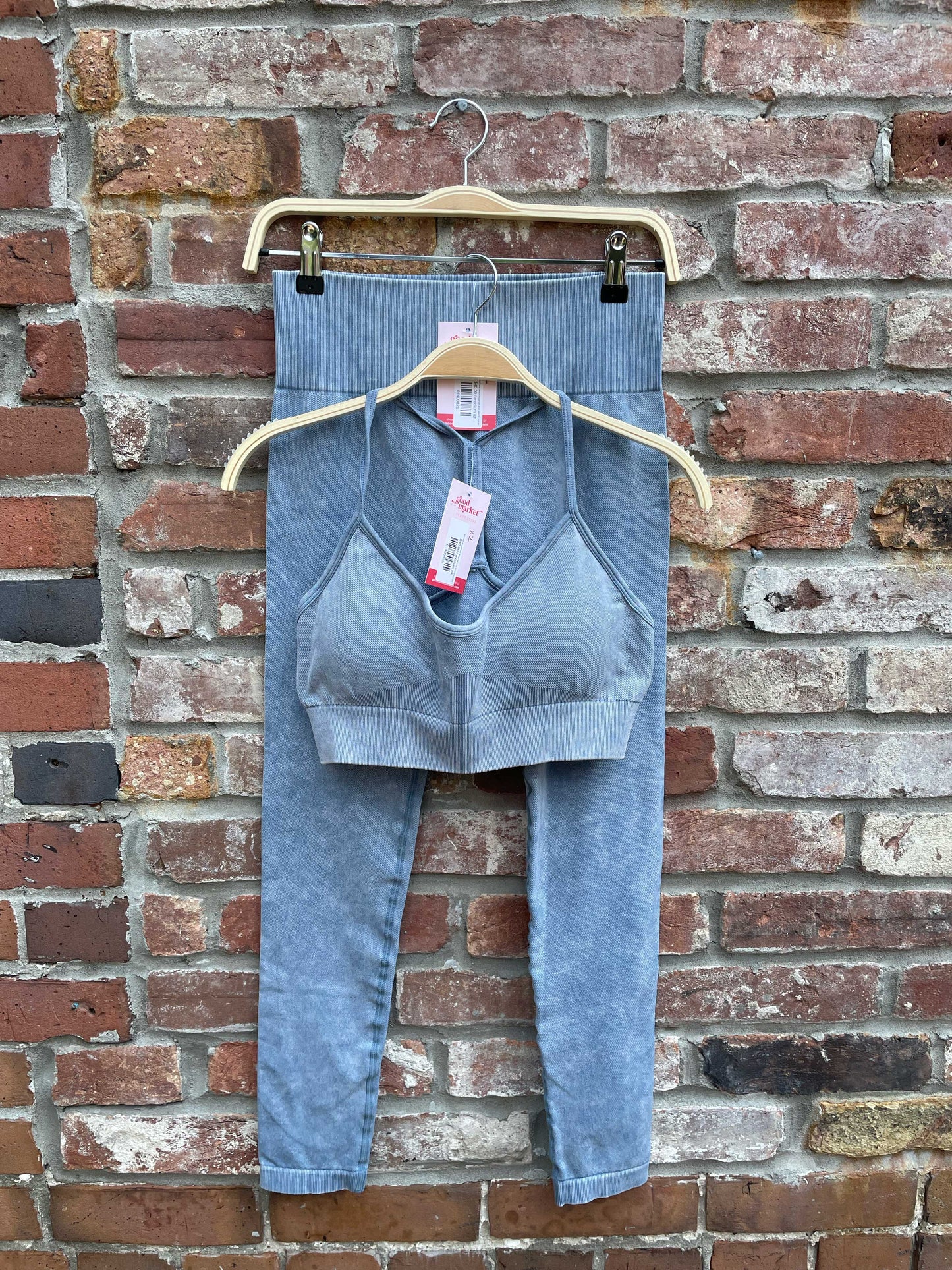 washed seamless leggings and sports bra set