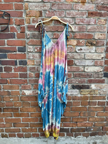 boho tie dye squirrel jumpsuit