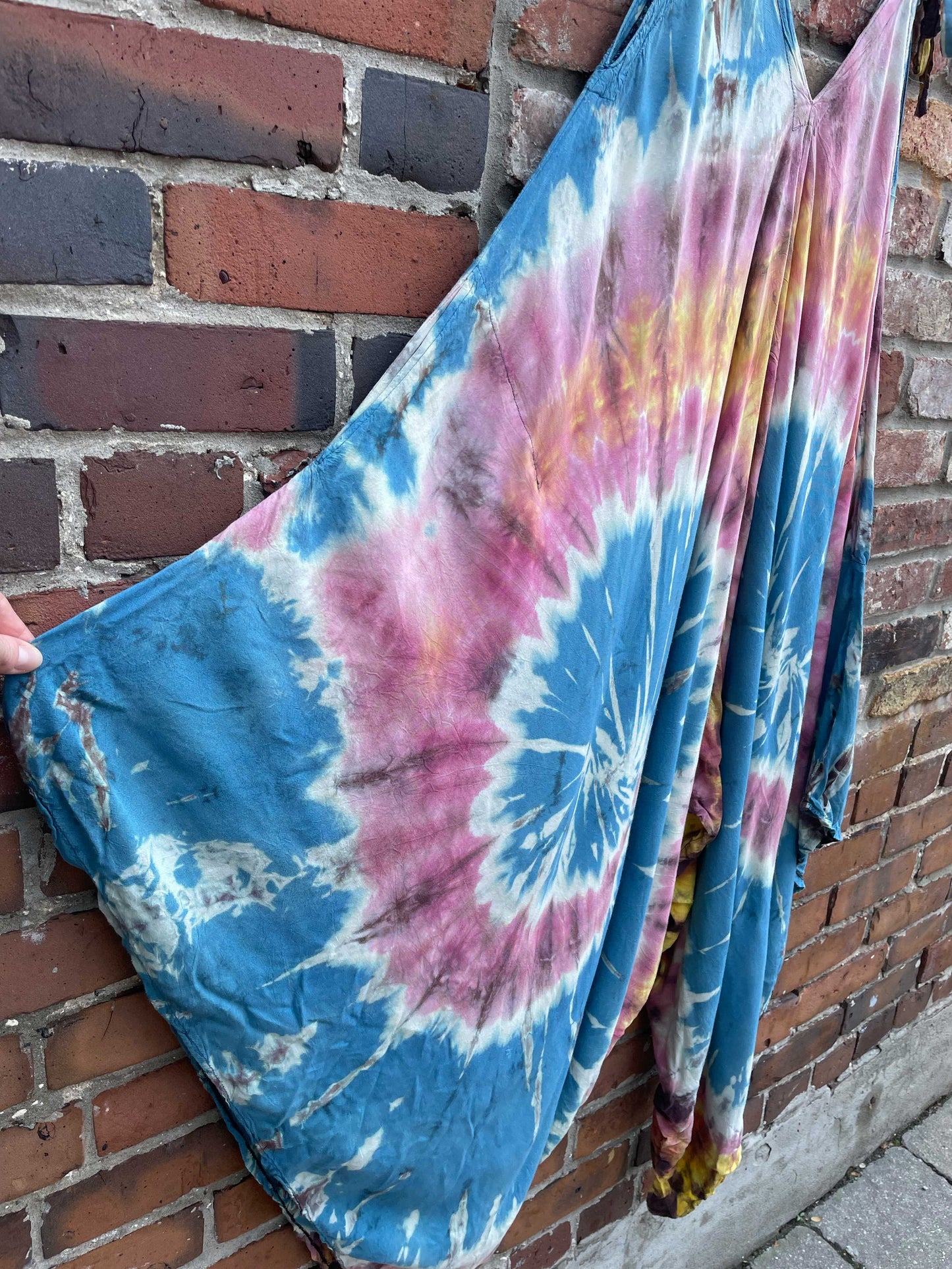 boho tie dye squirrel jumpsuit