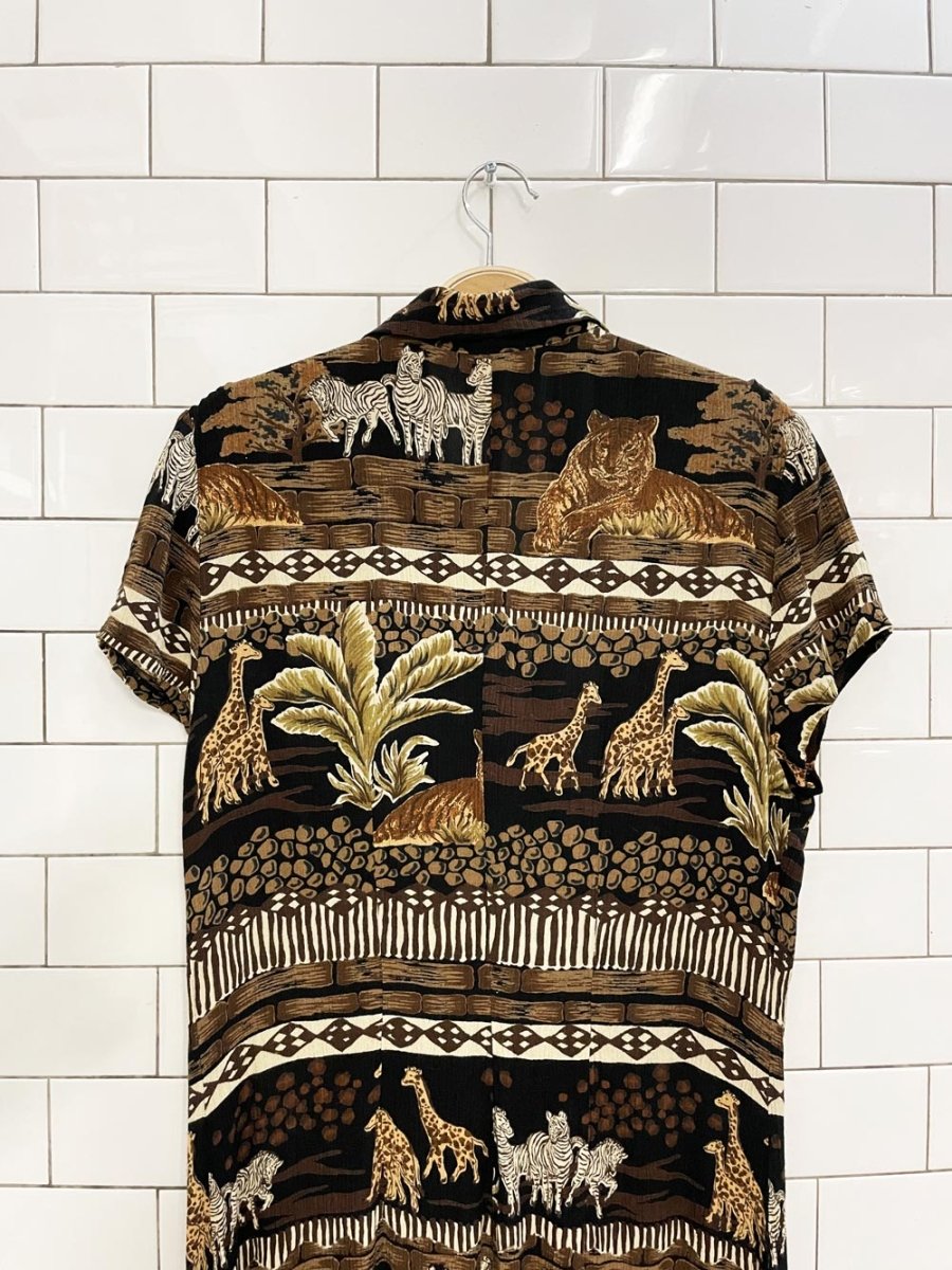 vintage 00s joseph ribkoff safari maxi shirt - good market thrift store