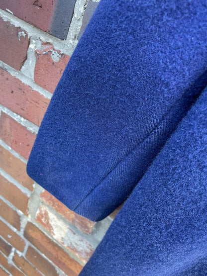 vintage 70s wool polar bear coat fox fur trim