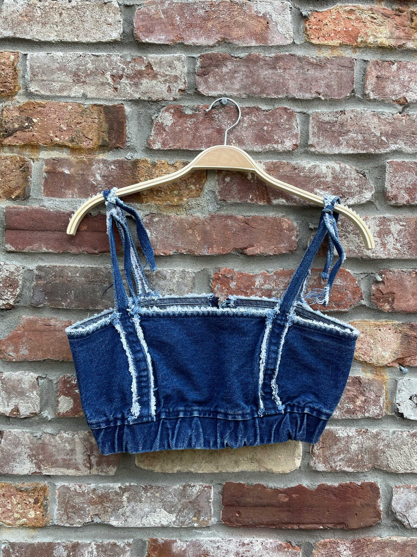 zara x ix'd denim makers raw edge crop top