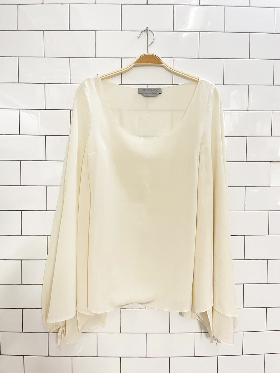 sportmax 100% silk bell sleeve blouse - good market thrift store