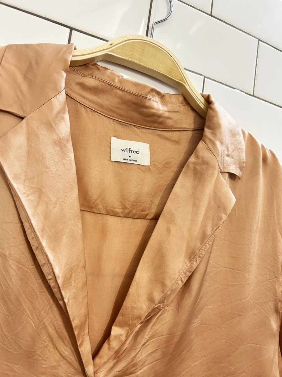 wilfred beso oversized boxy satin shirt - good market thrift store