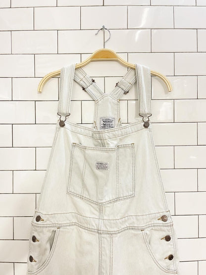levi's white tag striped overall shorts - good market thrift store