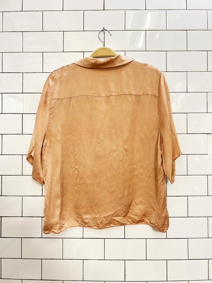 wilfred beso oversized boxy satin shirt - good market thrift store