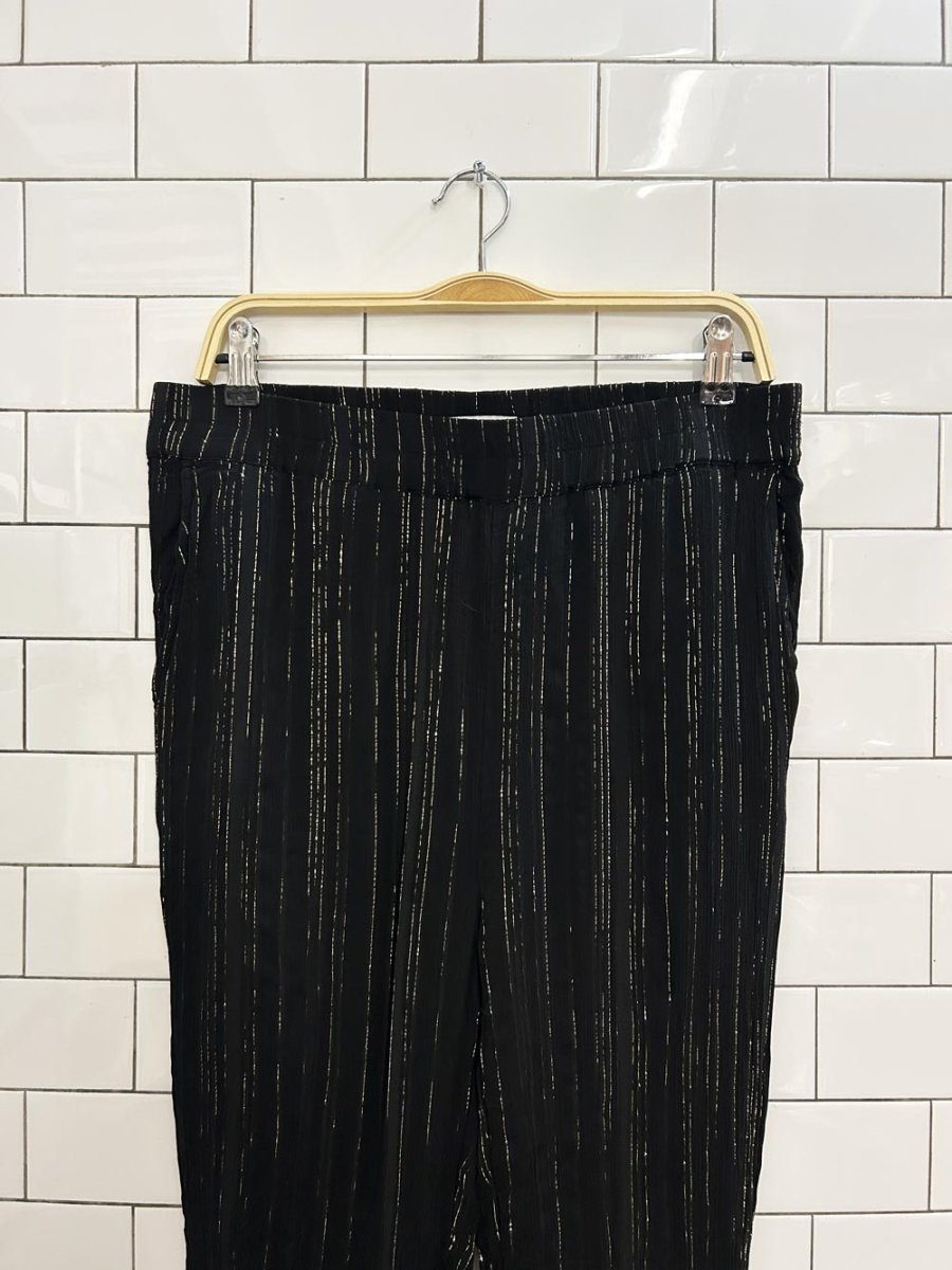 smash+tees gold ribbed chiffon pants - good market thrift store