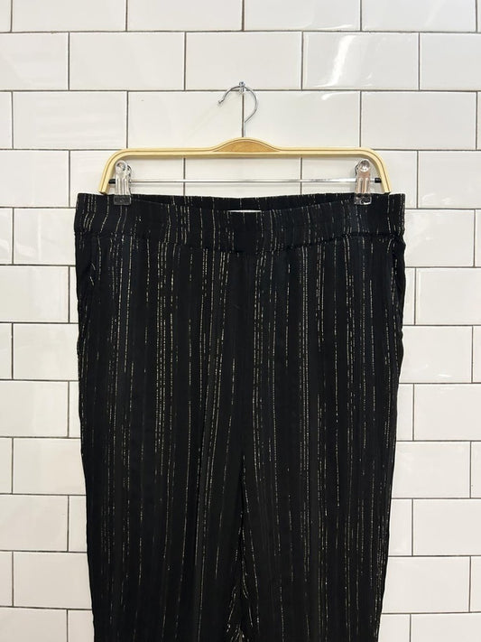 smash+tees gold ribbed chiffon pants - good market thrift store
