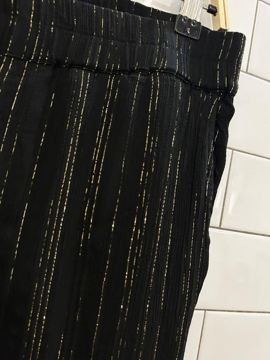 smash+tees gold ribbed chiffon pants - good market thrift store