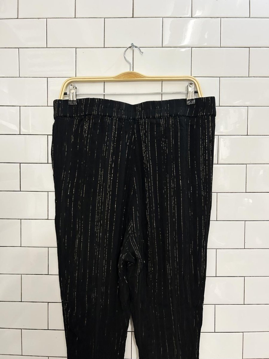 smash+tees gold ribbed chiffon pants - good market thrift store