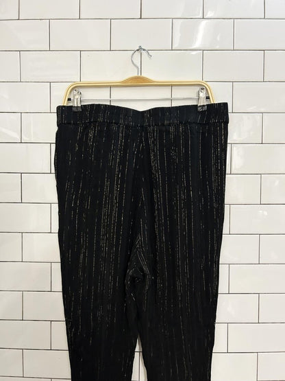 smash+tees gold ribbed chiffon pants - good market thrift store