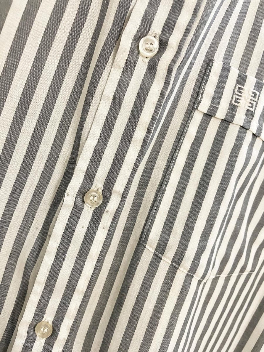 vintage givenchy logo pocket striped menswear shirt - good market thrift store