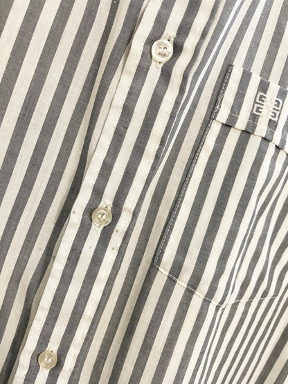 vintage givenchy logo pocket striped menswear shirt - good market thrift store