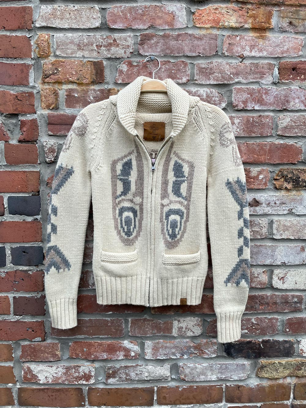 tna hamsa wool cowichan cardigan sweater
