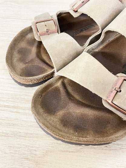 birkenstock arizona leather two strap sandals - good market thrift store