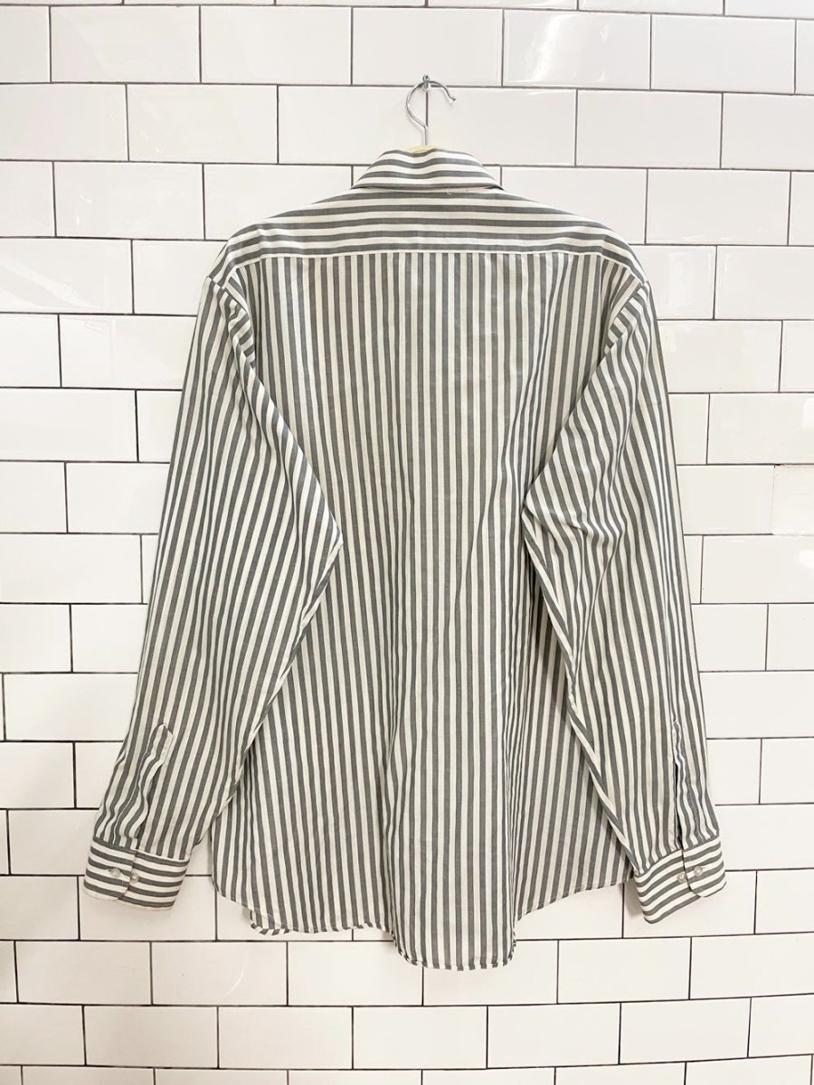 vintage givenchy logo pocket striped menswear shirt - good market thrift store