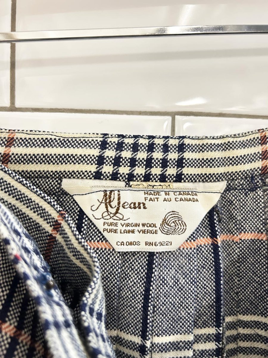 vintage 80s ajean wool plaid kilt midi skirt - good market thrift store