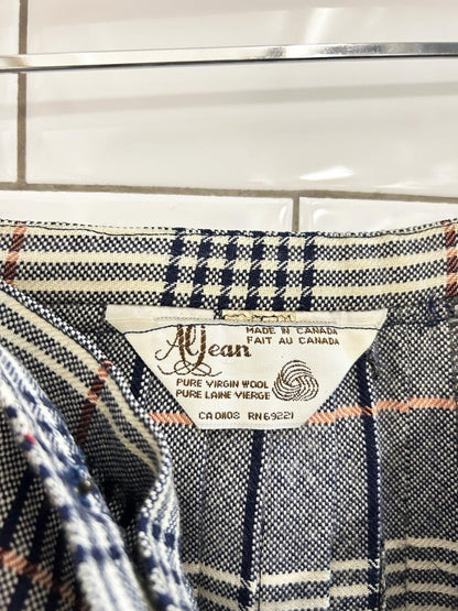 vintage 80s ajean wool plaid kilt midi skirt - good market thrift store