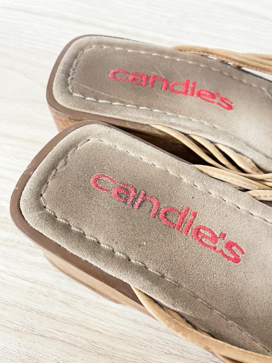 y2k candies wood clog thong platform sandals - good market thrift store