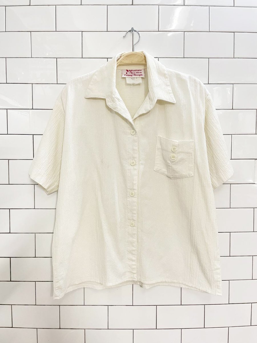 vintage 80s peggy mrazik textured oversized pocket shirt | made in Canada - good market thrift store