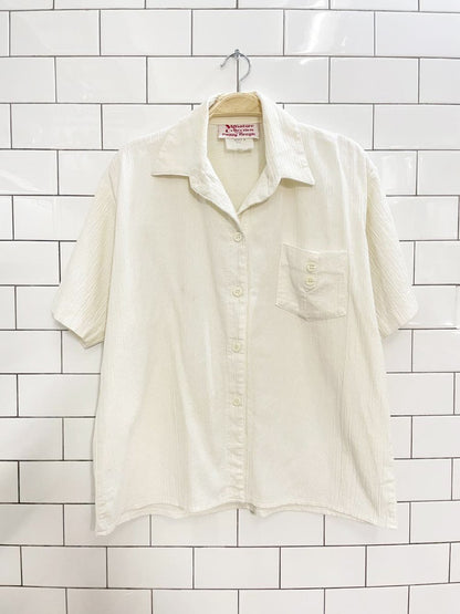 vintage 80s peggy mrazik textured oversized pocket shirt | made in Canada - good market thrift store