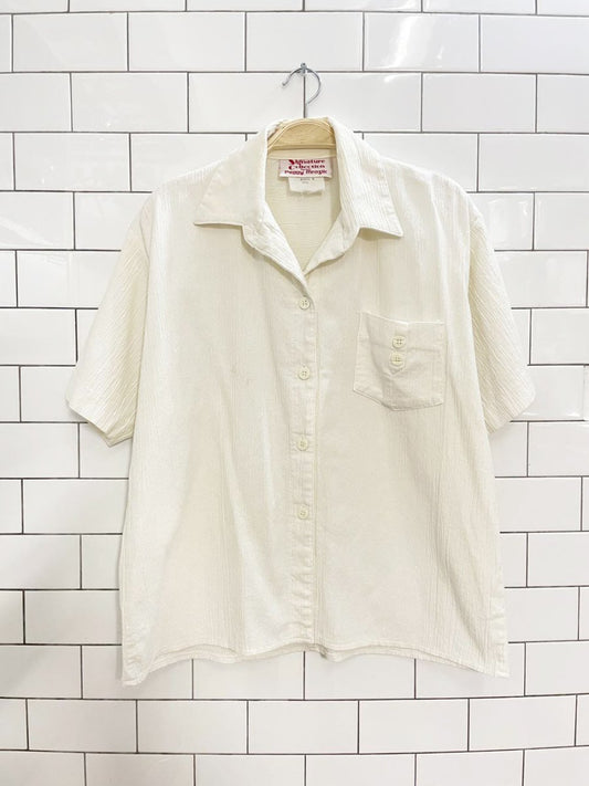 vintage 80s peggy mrazik textured oversized pocket shirt | made in Canada - good market thrift store