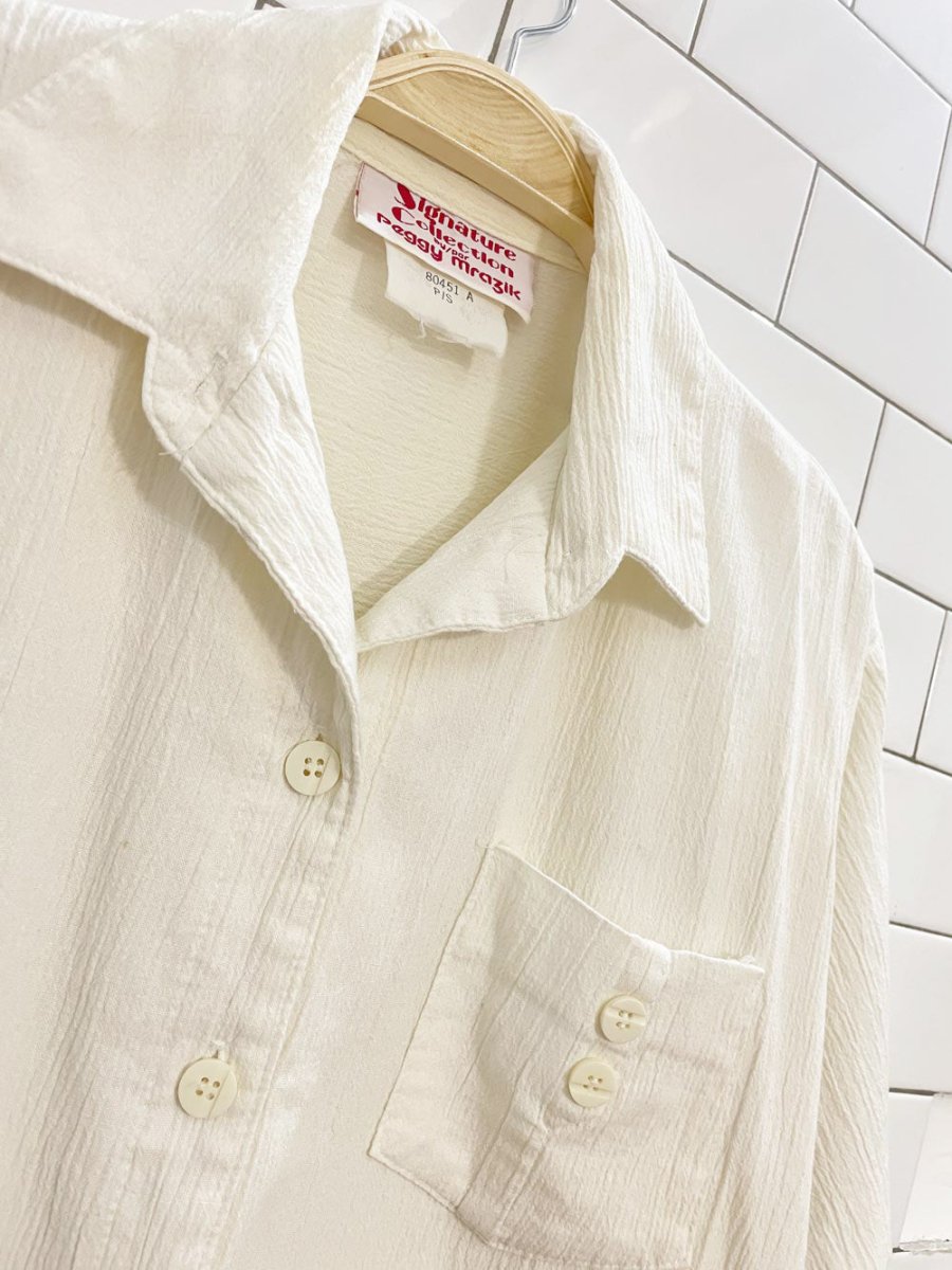 vintage 80s peggy mrazik textured oversized pocket shirt | made in Canada - good market thrift store