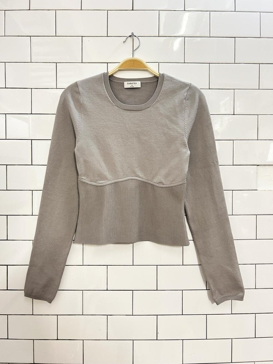 babaton sculpt knit long sleeve top - good market thrift store