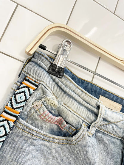 pilcro hyphen embroidered mid - rise denim shorts | anthropologie - good market thrift store