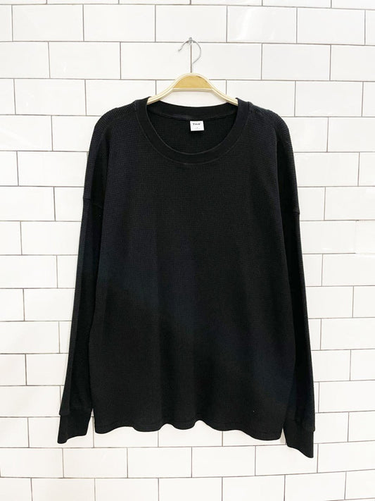 tna waffle oversized long sleeve top | artizia - good market thrift store