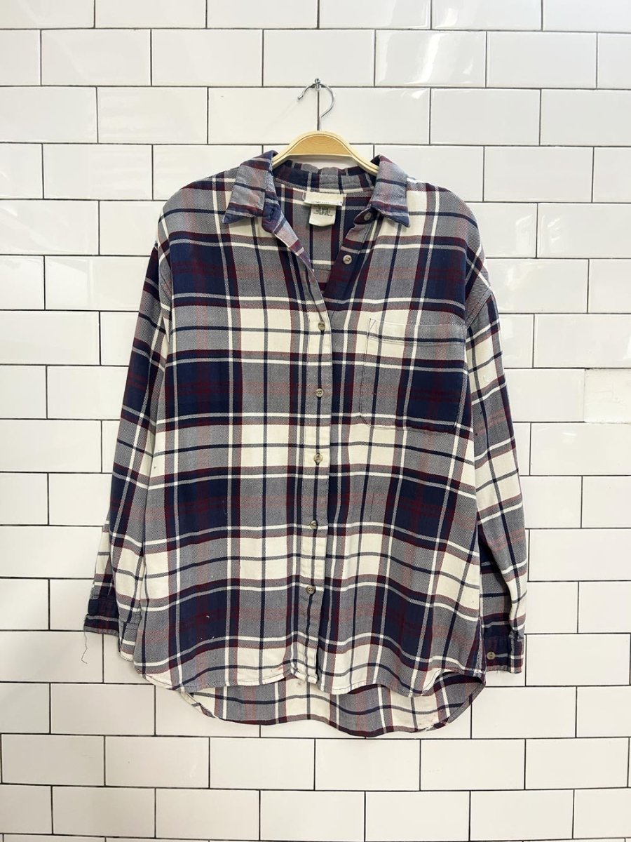 vintage cottage essentials oversized flannel shirt - good market thrift store