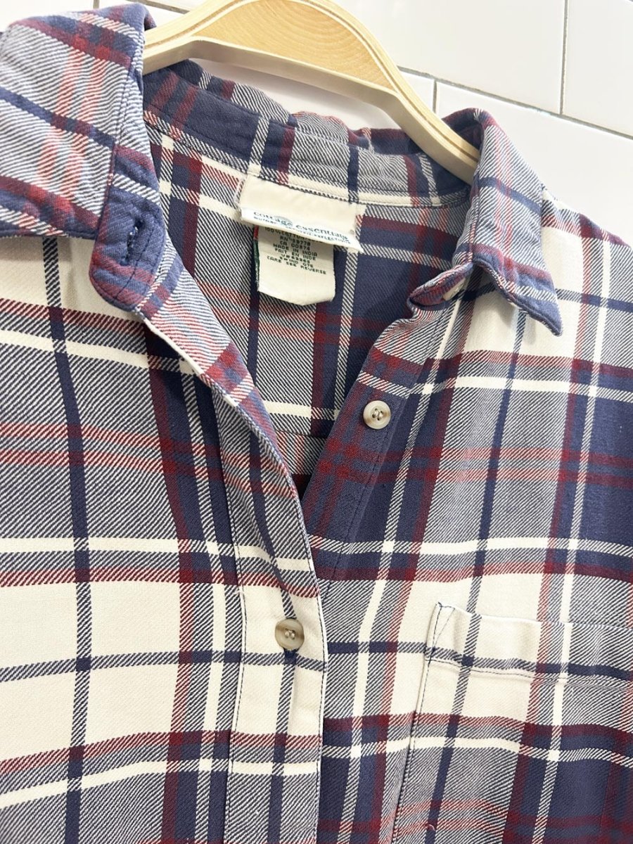 vintage cottage essentials oversized flannel shirt - good market thrift store