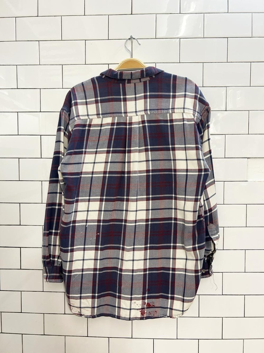 vintage cottage essentials oversized flannel shirt - good market thrift store
