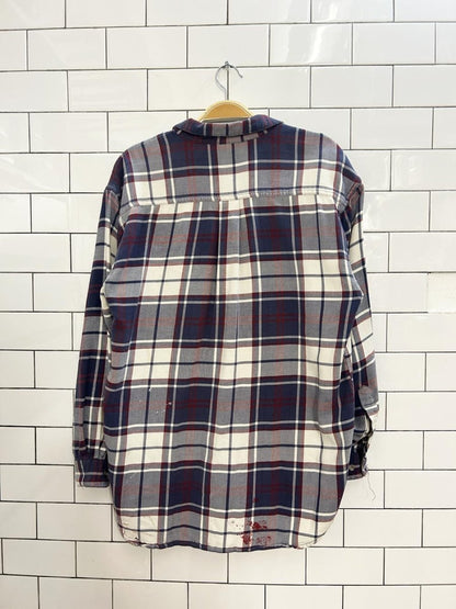 vintage cottage essentials oversized flannel shirt - good market thrift store