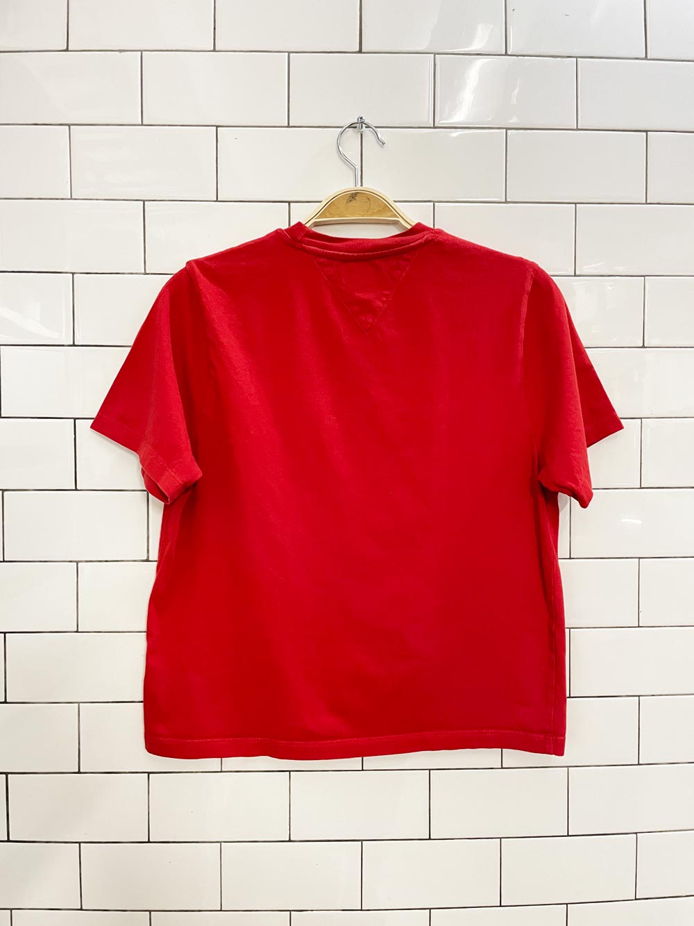 y2k tommy jeans embroidered logo baby tee - good market thrift store