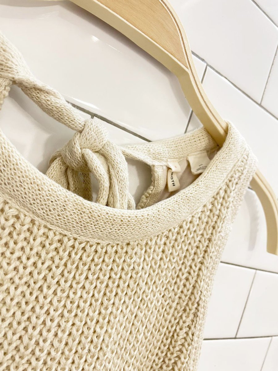 moth sandstone knit top gauze cotton maxi dress | anthropologie - good market thrift store