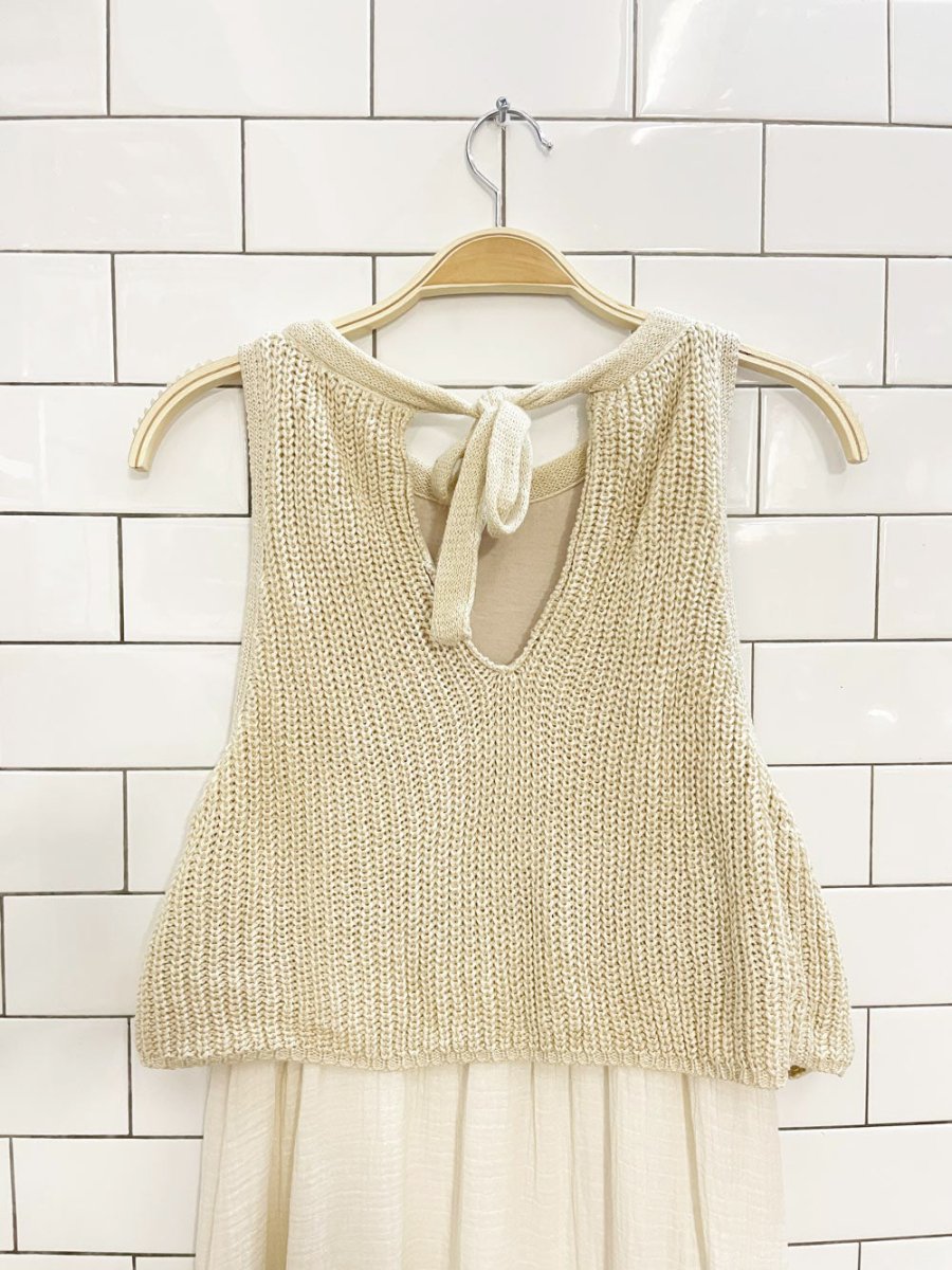 moth sandstone knit top gauze cotton maxi dress | anthropologie - good market thrift store