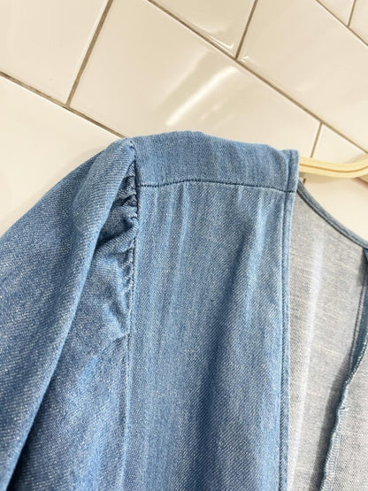 old navy denim tie wrap midi dress - good market thrift store