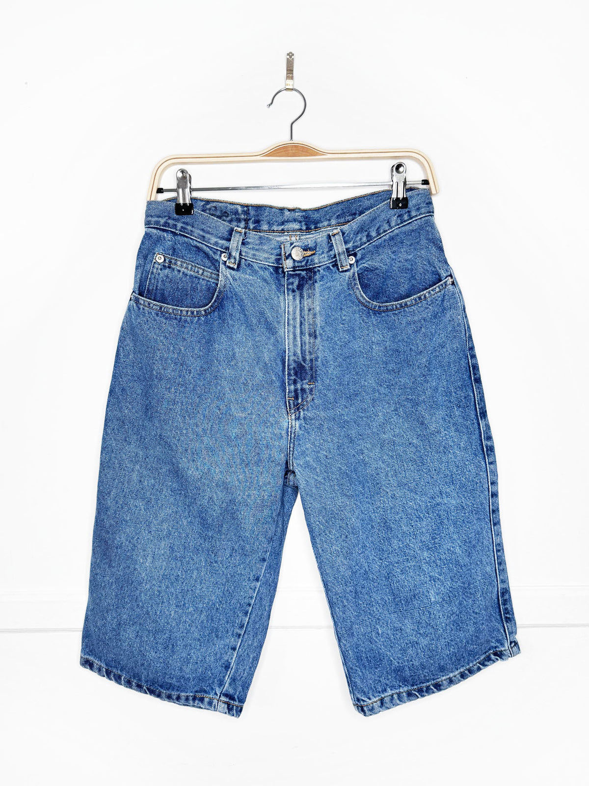 vintage fluid blues long denim jorts