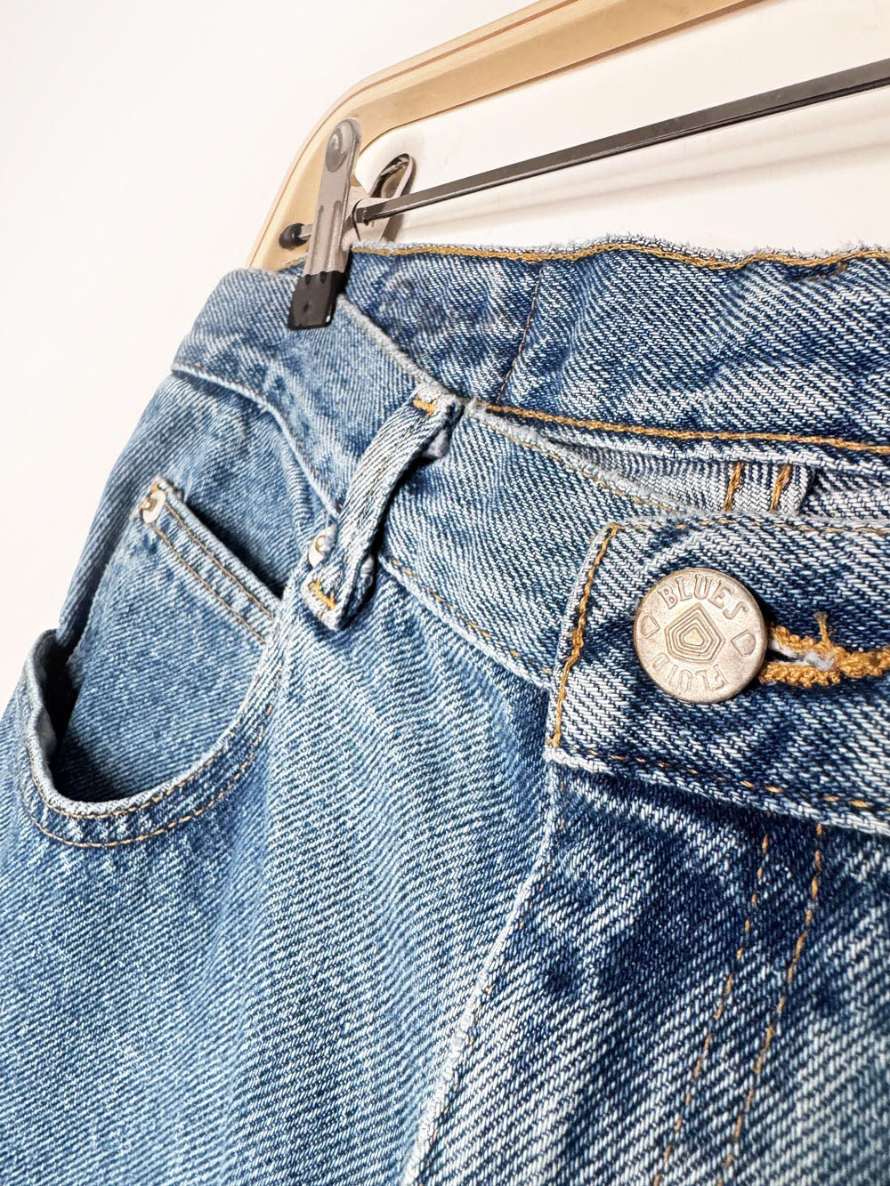 vintage fluid blues long denim jorts