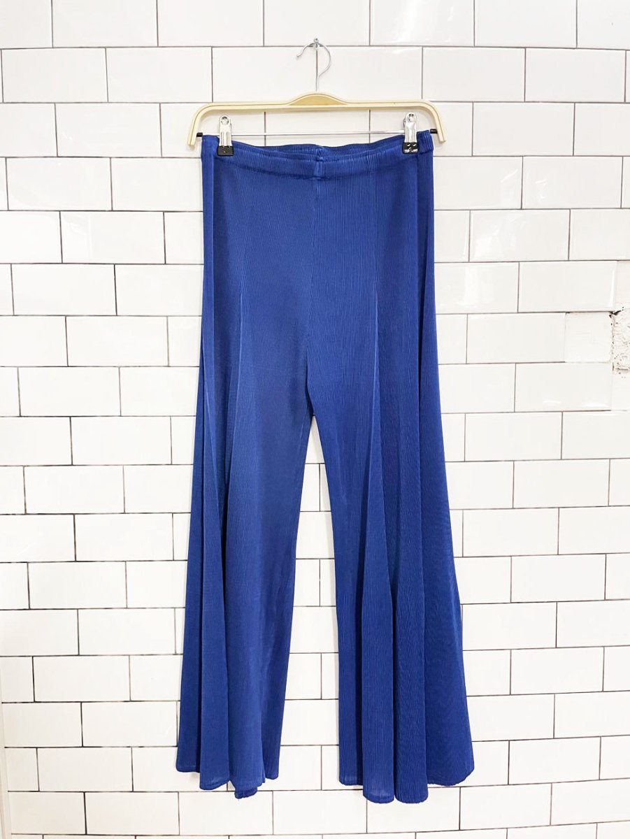 vintage super flare crinkle pull on pants - good market thrift store