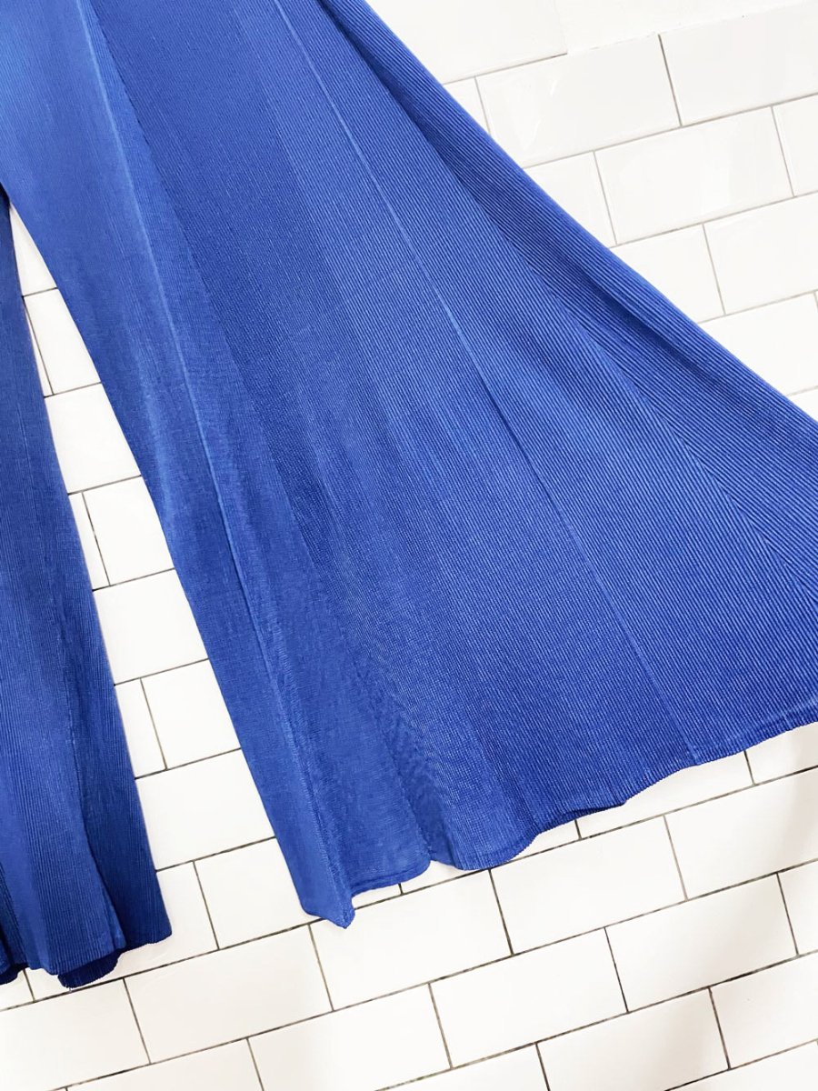 vintage super flare crinkle pull on pants - good market thrift store