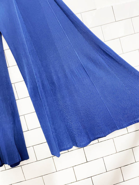 vintage super flare crinkle pull on pants - good market thrift store