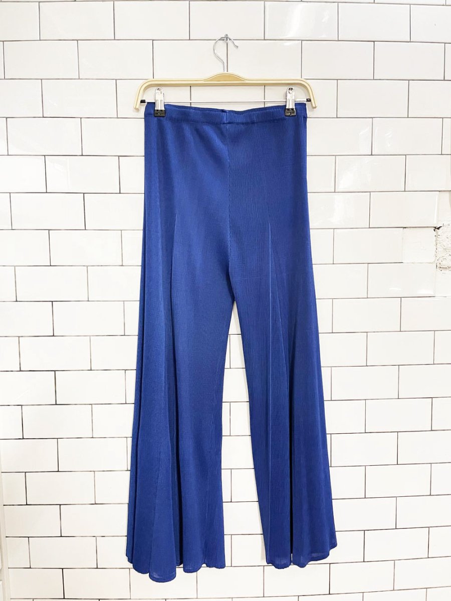 vintage super flare crinkle pull on pants - good market thrift store