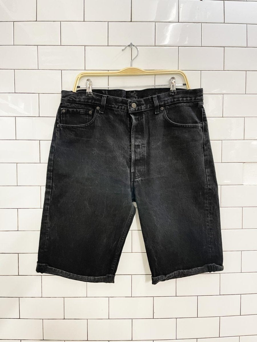 vintage 80s levi's 501 long denim shorts - good market thrift store