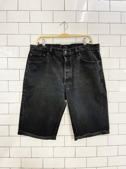 vintage 80s levi's 501 long denim shorts - good market thrift store
