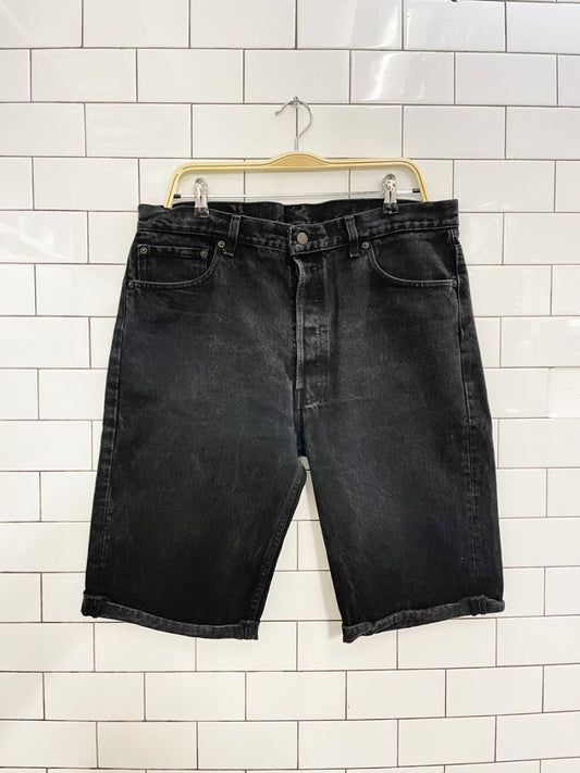 vintage 80s levi's 501 long denim shorts - good market thrift store