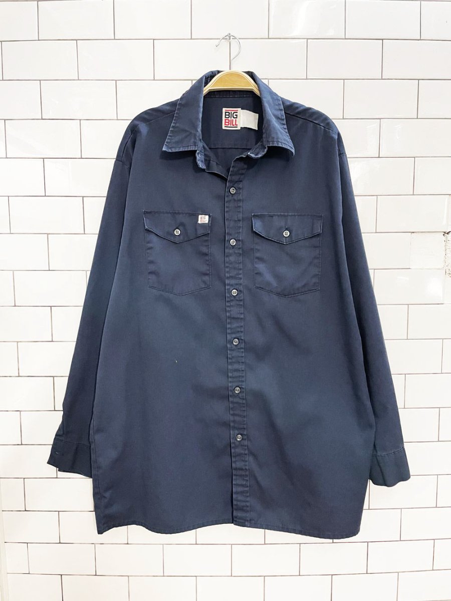 vintage big bill logo pocket button down shirt - good market thrift store