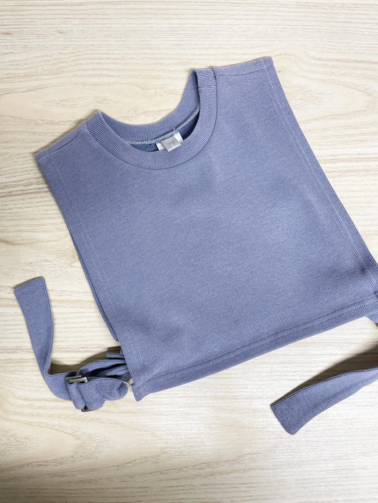 shers buckle tie side sleeveless layering bib top