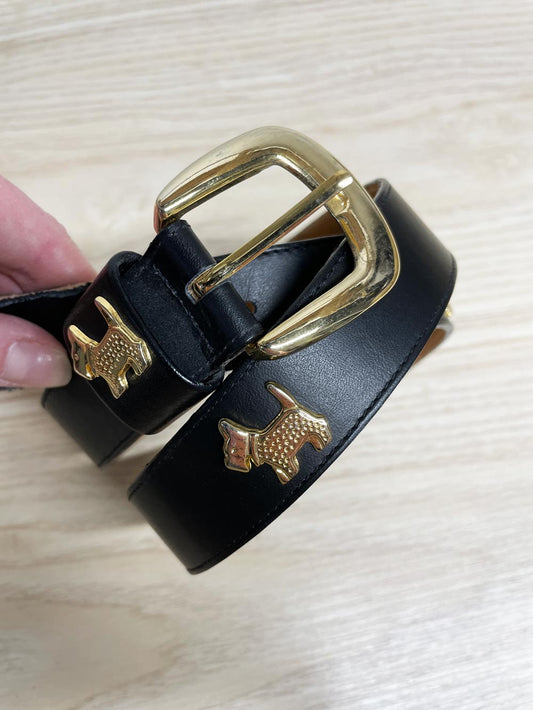vintage ailes leather metal scottish terrier belt